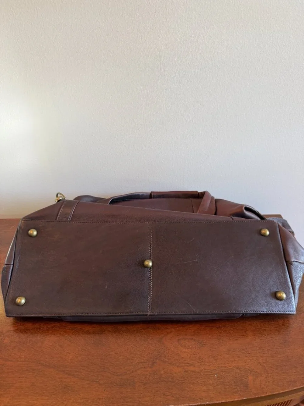 Claire Chase Leather Duffle Bag College Football Playoff Sugar Bowl Brown